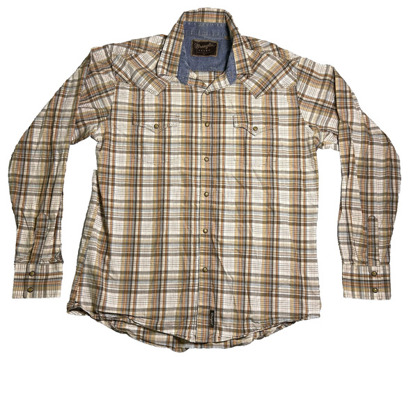 Wrangler Retro Western Pearl Snap Shirt Mens XL Rodeo Cowboy Country Southwest - Picture 1 of 10